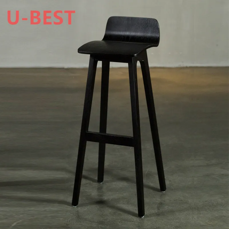 U-BEST ठोस लकड़ी दस्त बार कुर्सियों बाक़ी के साथ विंटेज लाउंज कुर्सी आधुनिक रसोई दस्त Barstools