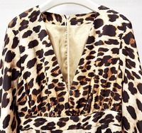 Bettergirl 2025 automne hiver nouvelle mode col en V imprimé léopard robe sexy