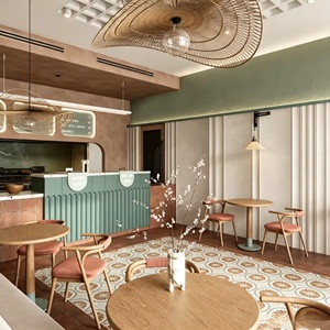 ออกแบบตกแต่งภายในร้านเบเกอรี่ ขนมหวาน กาแฟ พร้อมเฟอร์นิเจอร์โชว์สินค้า ปรับแต่งได้ทั้งห้อง ตู้โชว์กระจก ตกแต่งร้านกาแฟ - Product Image 2