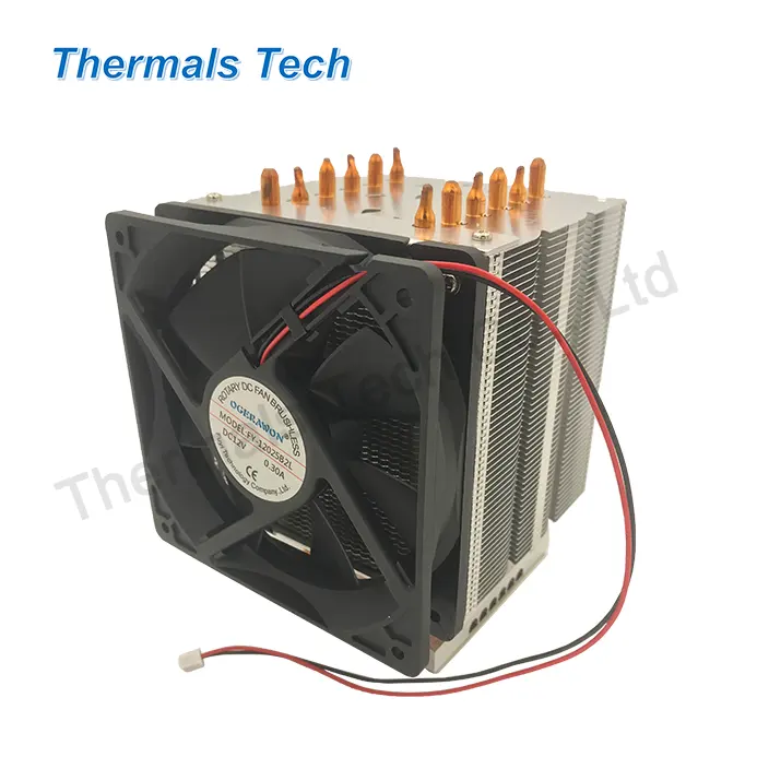 Puissance 500W dissipateur thermique LED 120x103.15x165mm avec ventilateur 12025 pour solution d'éclairage COB