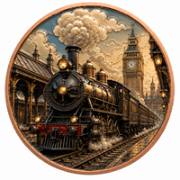 Pièce de monnaie en cuivre pur 999 de 5 oz, couleur UV 3D, haute relief, version Manga, série Train à vapeur, édition de collection