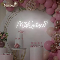 Letras de Neón LED con Nombre Personalizado, Letrero de Neón Mis Quince para Decoración de Bodas, Cumpleaños, Eventos, Arte de Pared, Letreros Luminosos LED