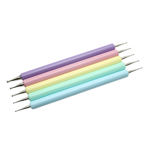 5 pièces/ensemble Macarons stylo pointillé à Double extrémité matériel en métal manucure <span class=keywords><strong>Nail</strong></span> <span class=keywords><strong>Art</strong></span> outil pour strass dessin fleur pointillage brosse - Product Image 1