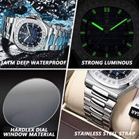 Montre pour homme Poedagar 925, marque haut de gamme, tendance décontractée, or rose, carrée, quartz, étanche, luminescente, date, acier inoxydable