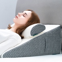 Oreiller de lit en mousse à mémoire de forme lavable, soutien pour le cou et le dos, confortable pour la lecture, oreiller de soutien pour le corps surélevé