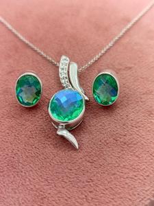 High Quality Natural Stone Jewelry Collection with <b>Real</b> Quartz <b>Crystal</b> Pendant and Matching Earrings for 925 Sterling Silver - Product Image 3