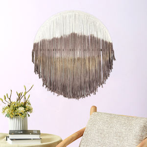 <span class=keywords><strong>Tapiz</strong></span> colgante de arte de pared de macramé redondo <span class=keywords><strong>circular</strong></span> grande con tinte degradado personalizado de decoración Bohemia - Product Image 1