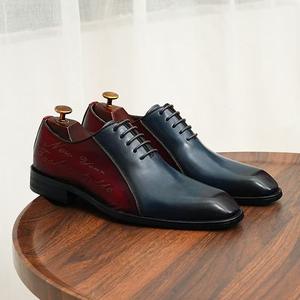 New Luxury Casual Genuine Leather <b>Lace</b>-Up Platform <b>Elastic</b> Band Men's Shoes Trendy Retro Fashionable - Product Image 5