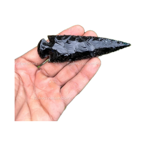 Punta de Flecha de Obsidiana Negra Tallada a Mano para Decoración con Piedras Preciosas: Rituales, Sanación, Exhibición de 3 a 6.5 Pulgadas para Regalos - Product Image 2