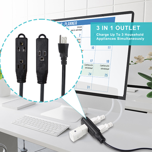 ปลั๊ก16AWG มาตรฐานสหรัฐอเมริกา3 in 1เต้าเสียบ NEMA 5-15P สายไฟฟ้า5-15R อเมริกัน AC - Product Image 3