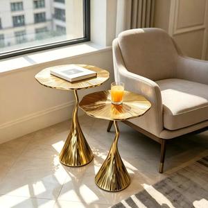 Table d'appoint de luxe en laiton, style designer, haut de gamme, pour villa, <span class=keywords><strong>salon</strong></span>, table d'appoint ronde artistique pour canapé - Product Image 2