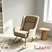Nouvelle chaise berçante pour bébé Kapai, style nordique minimaliste, chaise berçante en tissu, meubles confortables pour la chambre d'enfant