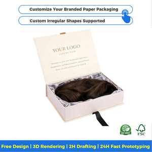 Caja para Extensiones de Cabello, Cajas de Empaque para Extensiones de Cabello Negras y Rosas con Detalle de Logotipo para Uso Minorista - Product Image 3