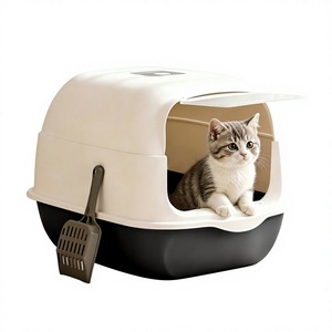 Poland Stock 50cm Dual-Use <b>Cat</b> <b>Litter</b> Box Removable Top Fully Enclosed Pet Toilet EU Dropshipping Black White 65L Capacity - Product Image 1