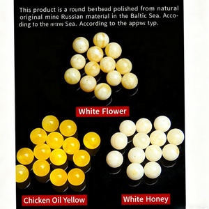 LANGYUE Ambra Naturale Sfusa, Colore Giallo/Bianco, Dimensione 10mm, Effetto Ottico a Stella, Lucidata per Creazione di Gioielli - Product Image 5