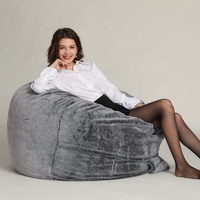 Sac de haricots en fourrure de lapin gris foncé gravé xxl, canapé à usage domestique, vente en gros
