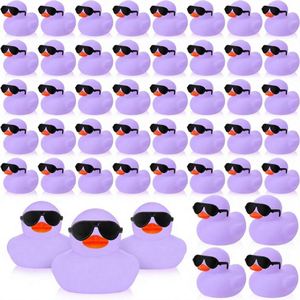 Custom Color Logo 2 Rubber Ducks Sunglasses Set 2.2 Inch Squeaky Cute Float <b>Bath</b> Toys for 0-24 Months <b>Light</b> Purple Birthday - Product Image 1