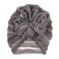 Adorable Turban Bébé à Volants avec Grand Volant et Nœud Désordonné en Tissu Polyester Style Européen-Américain