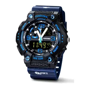 Top Sales Custom Logo OEM Watch Environmental Friendly Analog Sports Water Resistant Luminous Alarm For Men 2024 Digital Watch