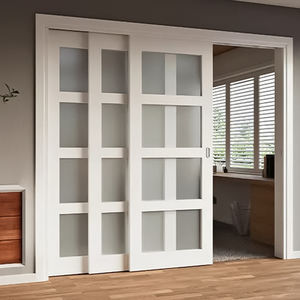 Porte coulissante en bois massif américaine avec quincaillerie, portes empilables en bois, système de glissière interne <span class=keywords><strong>pour</strong></span> la maison - Product Image 2