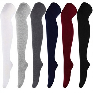 Thigh High Breathable <b>Knitted</b> Socks Solid Pattern Womens Custom Cosplay <b>Stockings</b> for Dance Spring Daily - Product Image 4