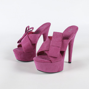 รองเท้าส้นสูงสีม่วงใหม่ 15 ซม. สำหรับเต้นโพ<span class=keywords><strong>ล</strong></span>แดนซ์ รองเท้าส้นตึกแบบสลิปเปอร์สำหรับผู้หญิง รองเท้าเต้นซัลซ่าสำหรับผู้หญิง รองเท้าสำหรับงานปาร์ตี้ <span class=keywords><strong>สี</strong></span>น้ำตาล/ดำ/แดง - Product Image 6