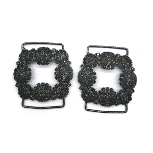 Boucle de ceinture en métal strass <span class=keywords><strong>noir</strong></span> personnalisé Connecteurs de bikini strass en métal résistant à la rouille - Product Image 1