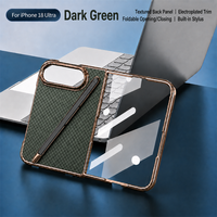 Étui de téléphone pliable transparent anti-rayures en verre trempé de luxe pour iPhone Duo avec stylet, fin et mince, placage PC, protection contre les chocs