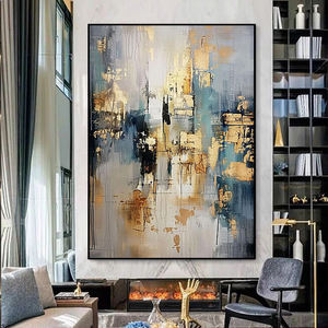 Peinture à l'huile de luxe personnalisée 100% peinte à la main originale abstraite Art moderne toile acrylique grande taille décor à la maison dans le Style Art déco - Product Image 2