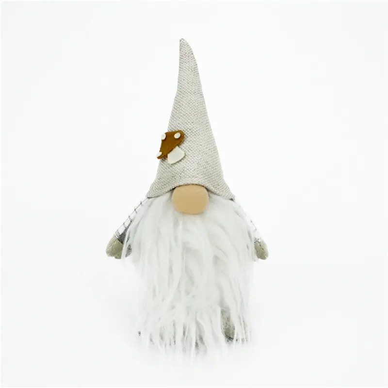 Decoracion NavidadスカンジナビアTomte Nordic Nisse Dwarf Elf Christmas Plush White Bearded Gnome Ornament