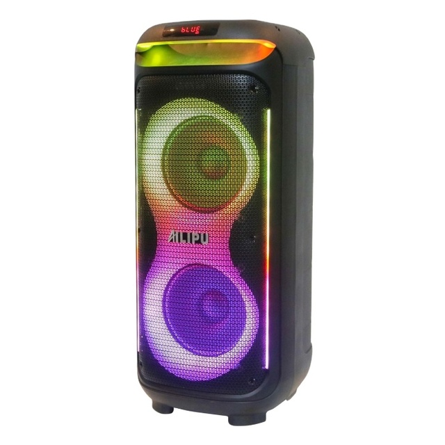 OEM Double 8 Inch Party Speaker Powerful Bass Portable Karaoke Sound System with LED Lights