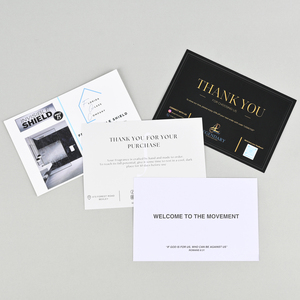 Cartes de remerciement personnalisées avec logo coloré, inserts en papier, coupons de réduction pour la prochaine commande, service après-vente <span class=keywords><strong>premium</strong></span> - Product Image 2