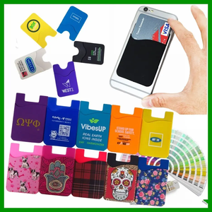 Promozione in Silicone porta carte da visita <span class=keywords><strong>portafoglio</strong></span> con Logo stampato porta carta di credito Mobile - Product Image 5