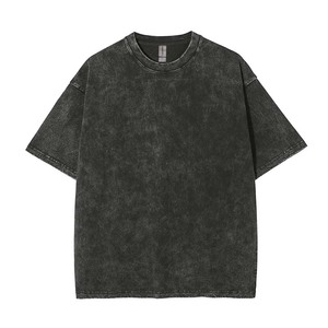 Camiseta con Logotipo Personalizado, Lavado Ácido, 100% Algodón, Unisex, Transpirable, Talla Grande, Estilo Vintage - Product Image 1