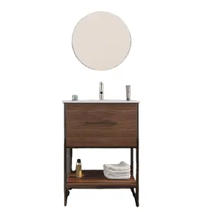 Luxury Bathroom Vanity with Sink Fame Factory Direct Sale Freestanding Metal Frame Melamine Vanity basin faucet bathroom shower