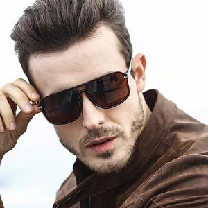 Lunettes de soleil polarisées transfrontalières pour hommes, style pilote, protection UV400, verres TAC, monture complète YC66106-B8 - Product Image 1