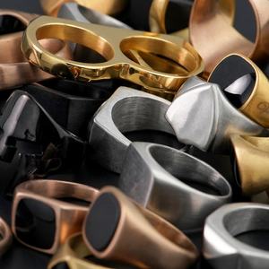 Bagues en acier inoxydable au design affirmé, bijoux massifs pour doigts, vente en gros, prix fabricant, styles variés, mode américaine 2024 - Product Image 2