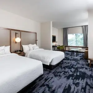 Hotel design printed roller blinds and blackout drapes for Fairfield Inn & Suites- Marriott Hotels