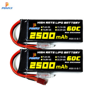 PONFLY 3S <span class=keywords><strong>2500mAh</strong></span> 60C RC araba pil <span class=keywords><strong>11.1V</strong></span> Deans T fiş 2S 7.4V 4S 14.8V yüksek deşarj <span class=keywords><strong>Lipo</strong></span> pil yarış araba tekne modelleri için - Product Image 1