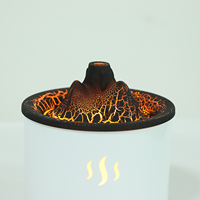 Humidificateur à vapeur chaude Crackle-Volcano de plus de 200 ml avec effet flamme pour utilisation autonome