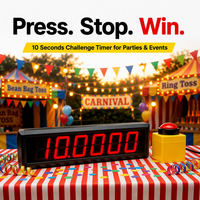 Jeu de Fête Foraine Interactif, Bouton Marche/Arrêt, Affichage LED Rouge Numérique, Horloge Compte à Rebours 10 Secondes Défi