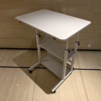 Grande table de chevet mobile en MDF réglable en hauteur, avec roulettes, pour ordinateur portable, bureau ou étudiant
