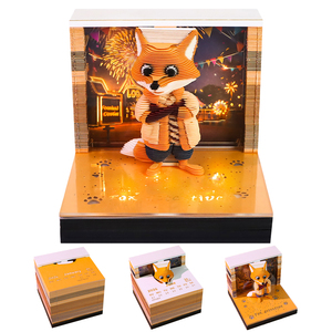 Fogli Calendario Intagliati in Carta Personalizzabili, Blocco <span class=keywords><strong>Note</strong></span> 3D Stratificato, Modello 3D di Personaggio <span class=keywords><strong>Anime</strong></span> Detective Volpe Scultura in Carta - Product Image 1