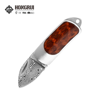 Couteau de poche pliant tactique de survie en plein air, lame mini Damas personnalisable, épaisseur 2,2 mm, pour la chasse et le camping