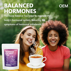 ชาสมุนไพรปรับสมดุลฮอร์โมนสำหรับผู้หญิง OEM ผสมสารสกัดจากผลชะเทียบีร์ ใบราสเบอร์รี่ โคลเวอร์แดง ออร์แกนิค ธรรมชาติ มังสวิรัติ ปราศจาก GMO บรรจุ 10 ซองชาในกล่อง - Product Image 5