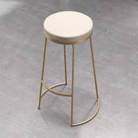 Tabourets de bar meubles de luxe Restaurant cuisine nordique pas cher or chaise haute comptoir moderne métal velours tabourets de bar avec dossier