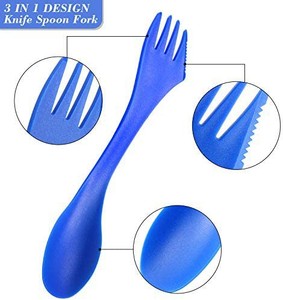 2 в 1 Титановая Ложка, пластиковая ложка, вилка, комбо для кемпинга, пикника - Product Image 6