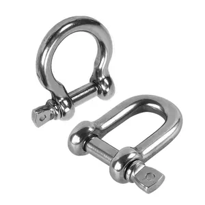 Tipe US G210 G2130 busur D Shackle sekrup Pin pengaman 316 baja nirkarat 3/8 5/16 Anchor tempa mengangkat rantai Marine Dee Shackle