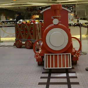 L15m fabbrica della cina grande in fibra di vetro del treno di natale scultura statua di festa ornamento