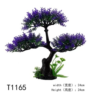 Mini plantas de árbol bonsái artificiales con macetas de <span class=keywords><strong>cemento</strong></span> de plástico <span class=keywords><strong>para</strong></span> el hogar, mesa, oficina, adorno de escritorio, decoración de plástico - Product Image 6